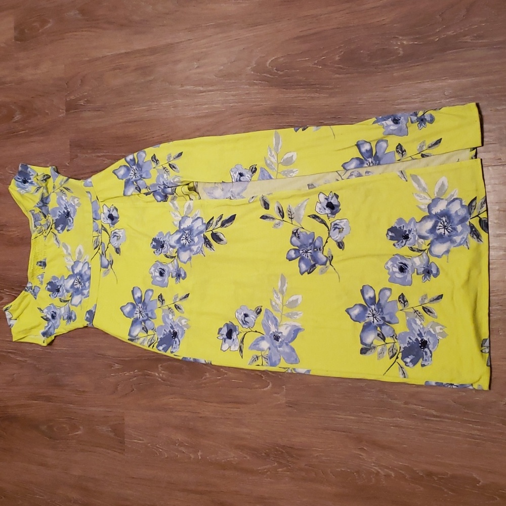 (L) Derek Heart Floral Print Maxi Dress Romper Vacation Side Slit Beach Resort